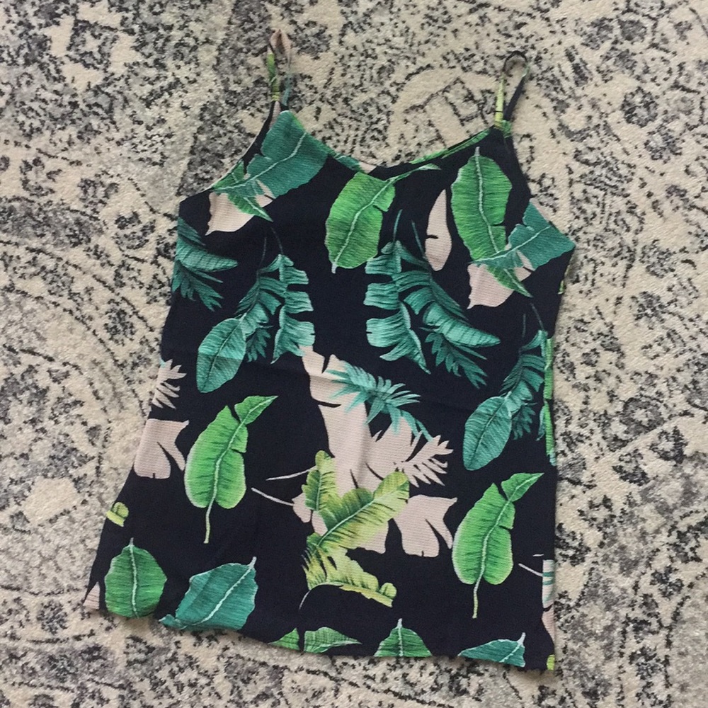Women's Navy Floral Tank Top Blouse